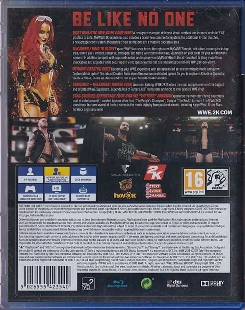 WWE 2K18 - PS4 (B Grade) (Genbrug)